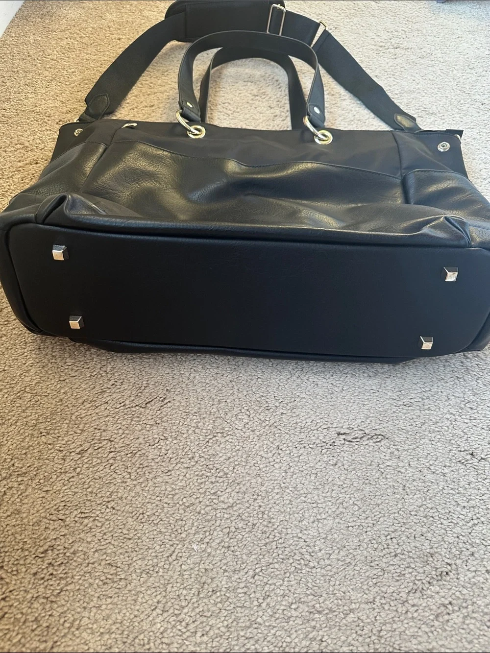BEIS Diaper Tote in Black with Chain Strap Add-On- NWOT
